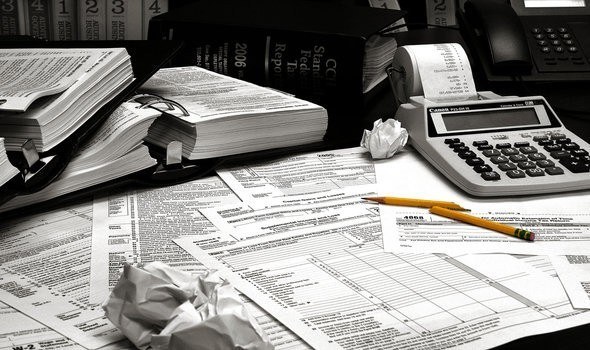 office desk with papers